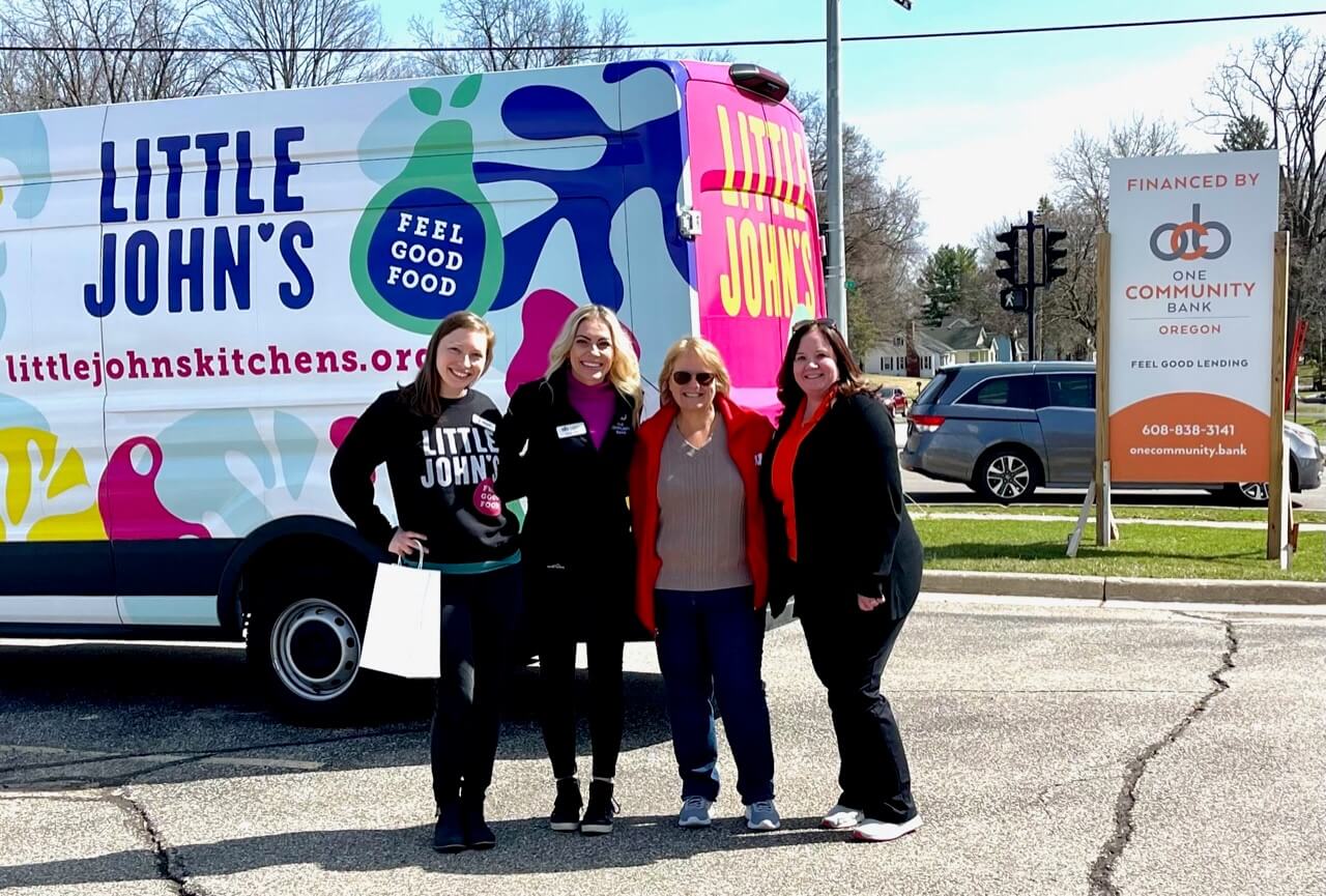 Heather and Carrie participating in Little John's distribution
