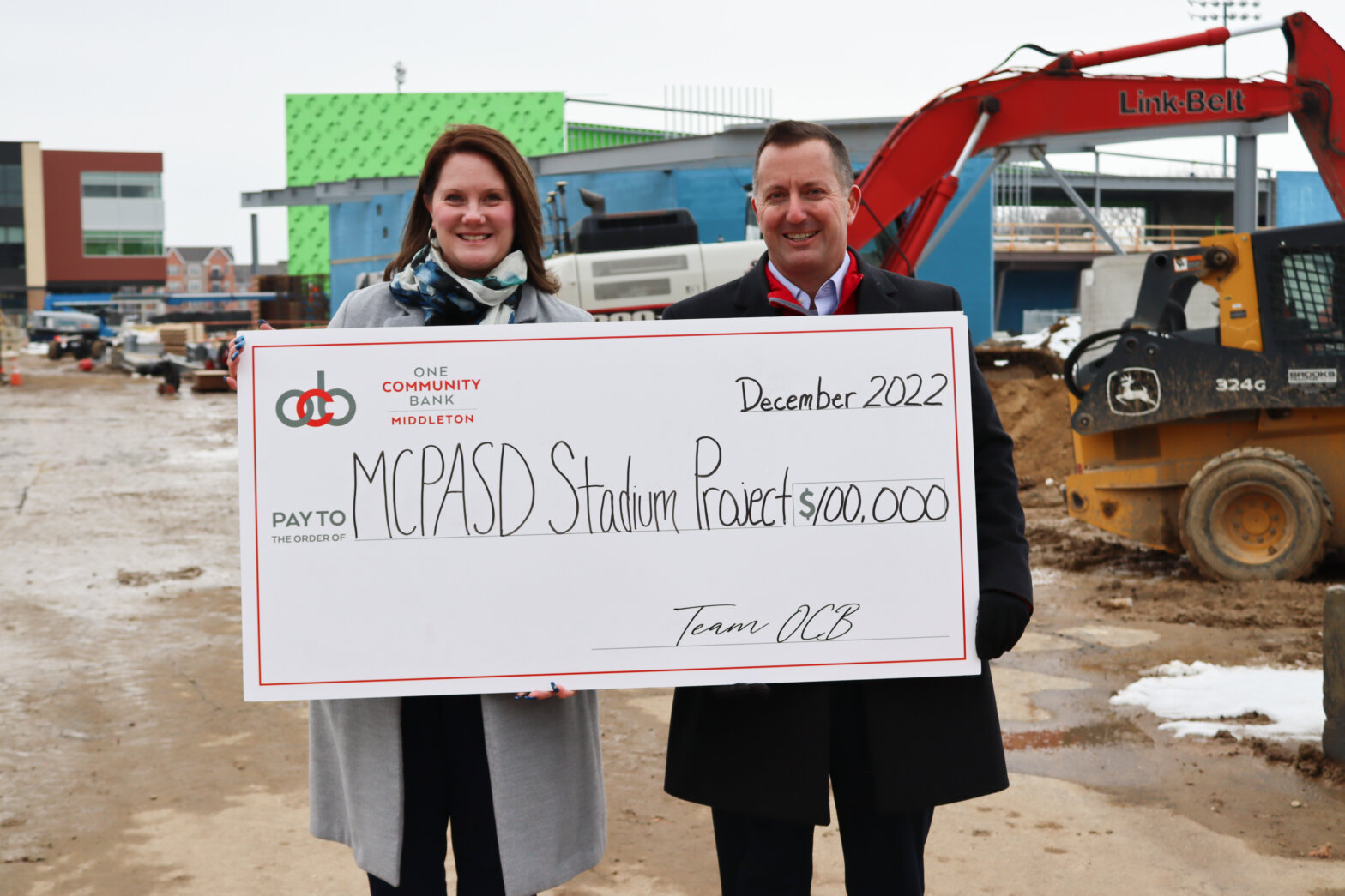 big check photo for MCPASD Stadium project