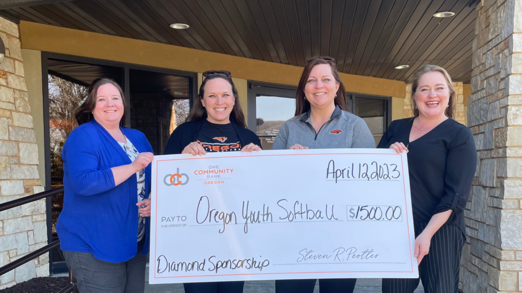 big check photo for Oregon Youth Softball