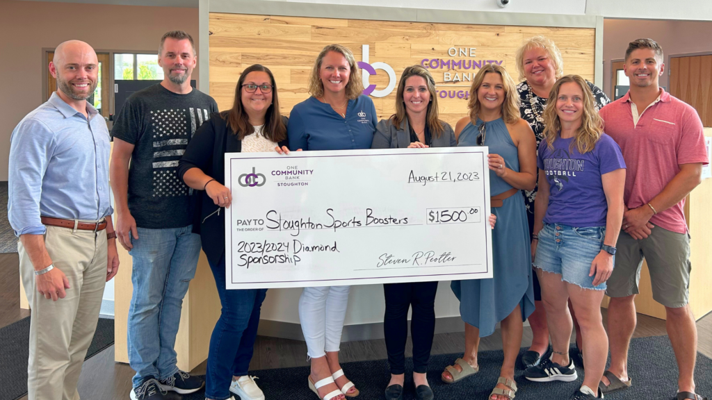 big check photo with stoughton sports boosters