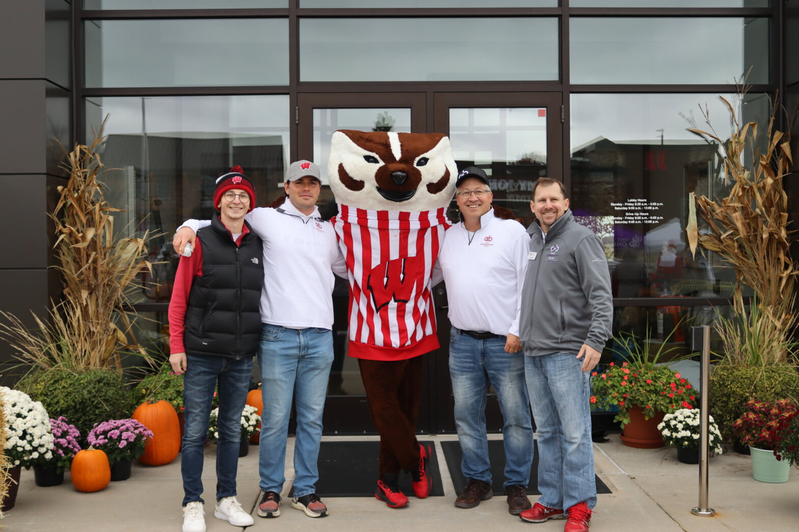 OCB Colleagues with Bucky the Badger