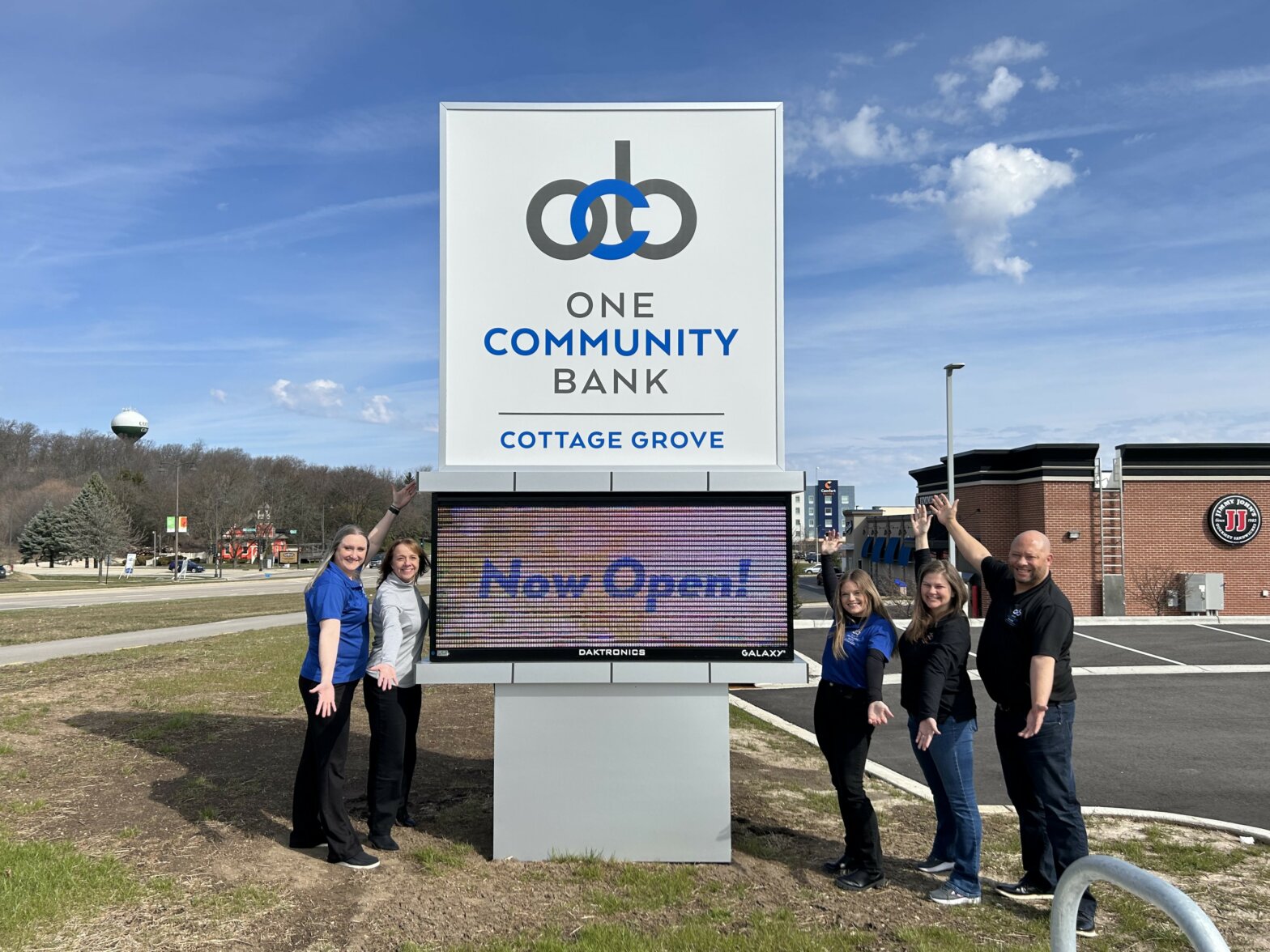 ocb colleagues with now open sign