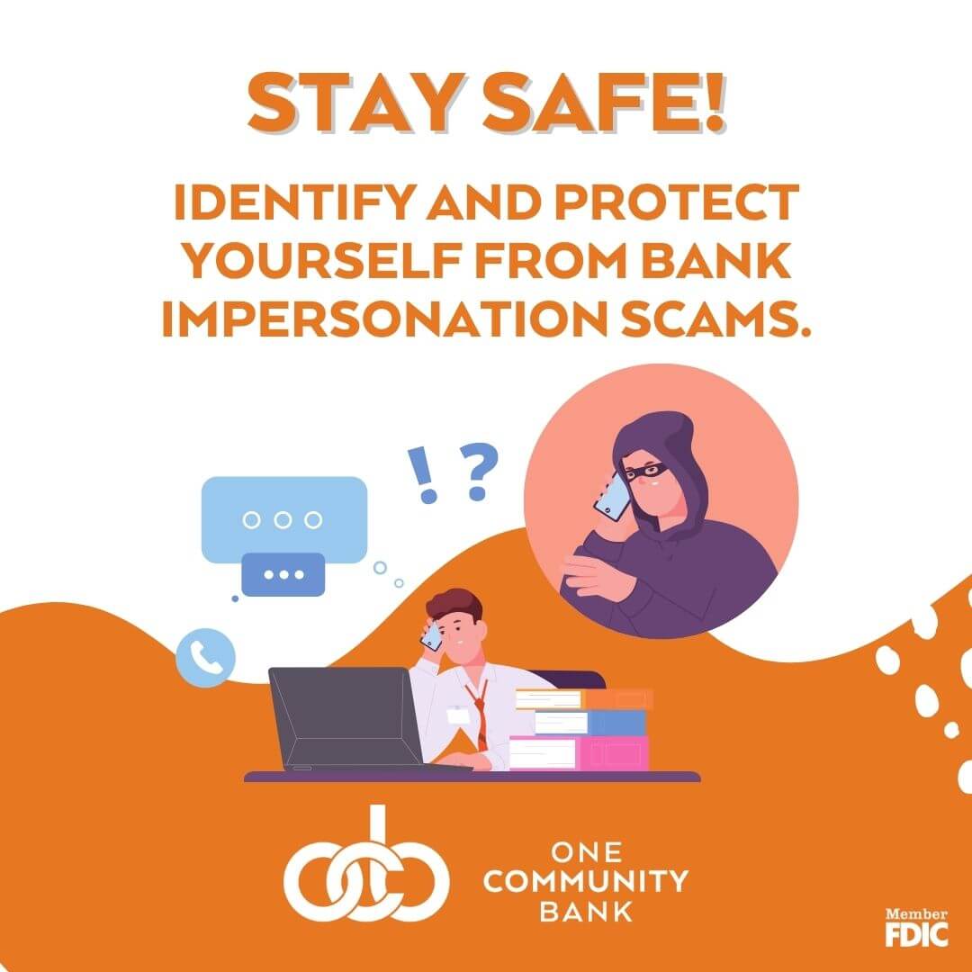 graphic of bank impersonation scam happening to someone